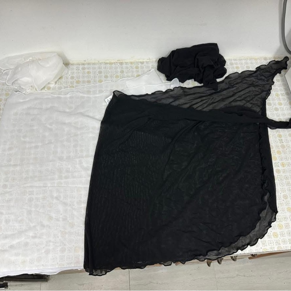 Black Sheer Swim Skirt Wrap